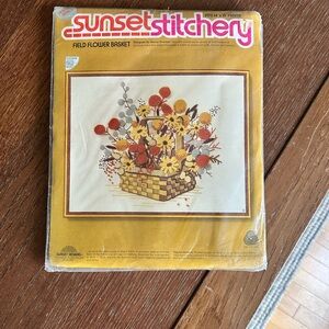 Sunset Stitchery Field Flower Embroidery Kit